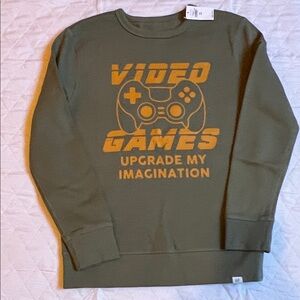 GAP Green Video Games Graphic Sweatshirt NWT